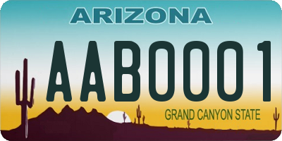 AZ license plate AAB0001