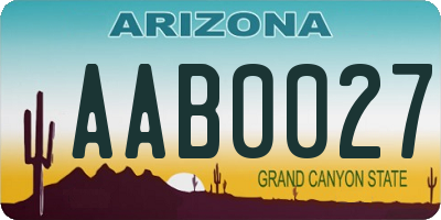 AZ license plate AAB0027