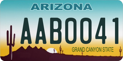 AZ license plate AAB0041