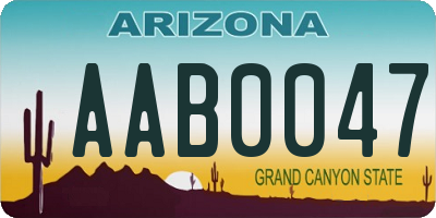 AZ license plate AAB0047