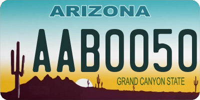 AZ license plate AAB0050