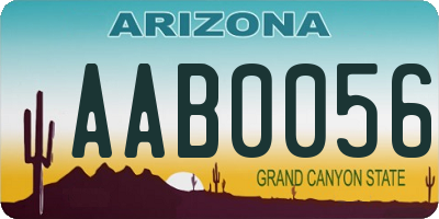 AZ license plate AAB0056