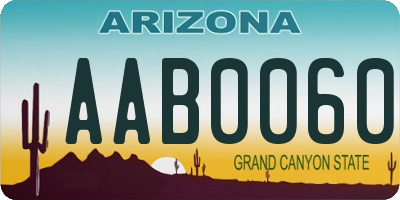 AZ license plate AAB0060