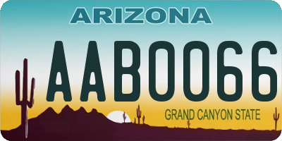 AZ license plate AAB0066