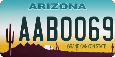 AZ license plate AAB0069