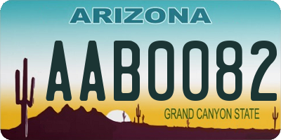 AZ license plate AAB0082