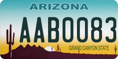 AZ license plate AAB0083