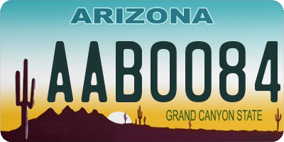 AZ license plate AAB0084