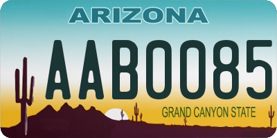 AZ license plate AAB0085