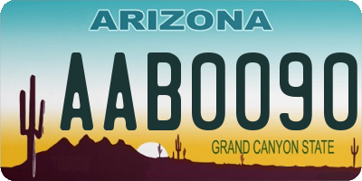 AZ license plate AAB0090