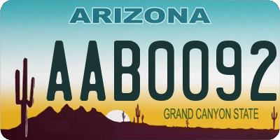 AZ license plate AAB0092