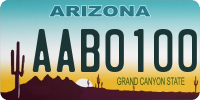 AZ license plate AAB0100