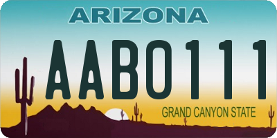 AZ license plate AAB0111