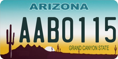 AZ license plate AAB0115