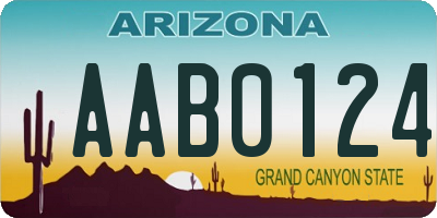 AZ license plate AAB0124