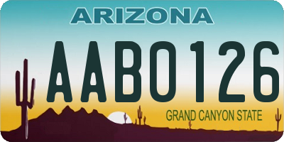 AZ license plate AAB0126