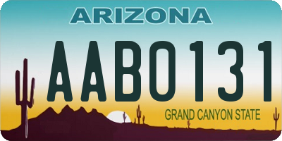 AZ license plate AAB0131