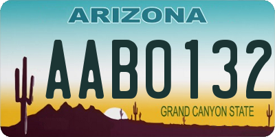 AZ license plate AAB0132