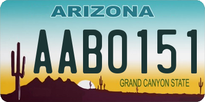 AZ license plate AAB0151