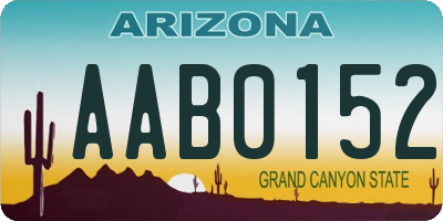 AZ license plate AAB0152