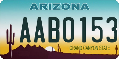 AZ license plate AAB0153