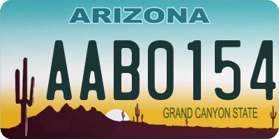 AZ license plate AAB0154