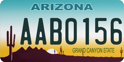 AZ license plate AAB0156