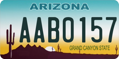 AZ license plate AAB0157
