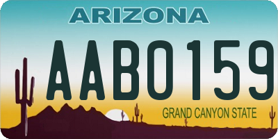 AZ license plate AAB0159