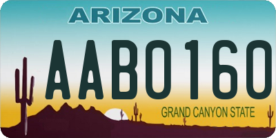 AZ license plate AAB0160