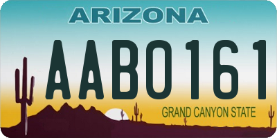 AZ license plate AAB0161