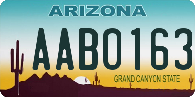 AZ license plate AAB0163