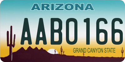 AZ license plate AAB0166