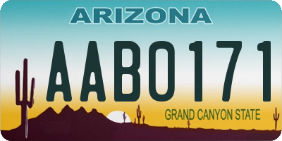 AZ license plate AAB0171