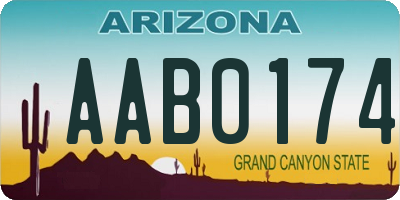 AZ license plate AAB0174