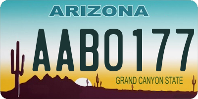 AZ license plate AAB0177