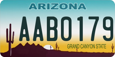 AZ license plate AAB0179