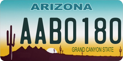 AZ license plate AAB0180