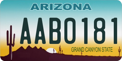 AZ license plate AAB0181