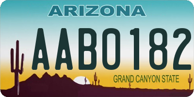 AZ license plate AAB0182