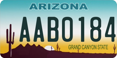 AZ license plate AAB0184