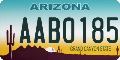 AZ license plate AAB0185