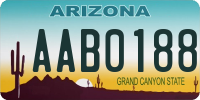 AZ license plate AAB0188