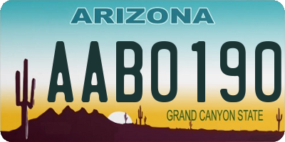 AZ license plate AAB0190