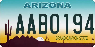 AZ license plate AAB0194