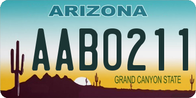 AZ license plate AAB0211