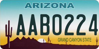 AZ license plate AAB0224