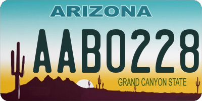 AZ license plate AAB0228