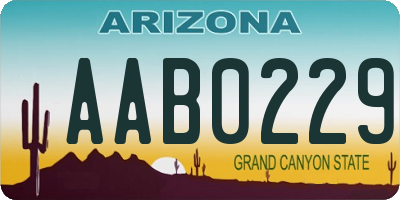 AZ license plate AAB0229