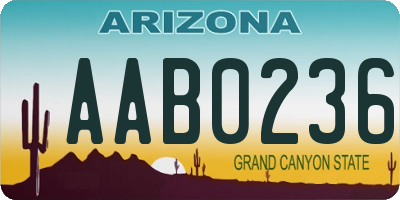 AZ license plate AAB0236